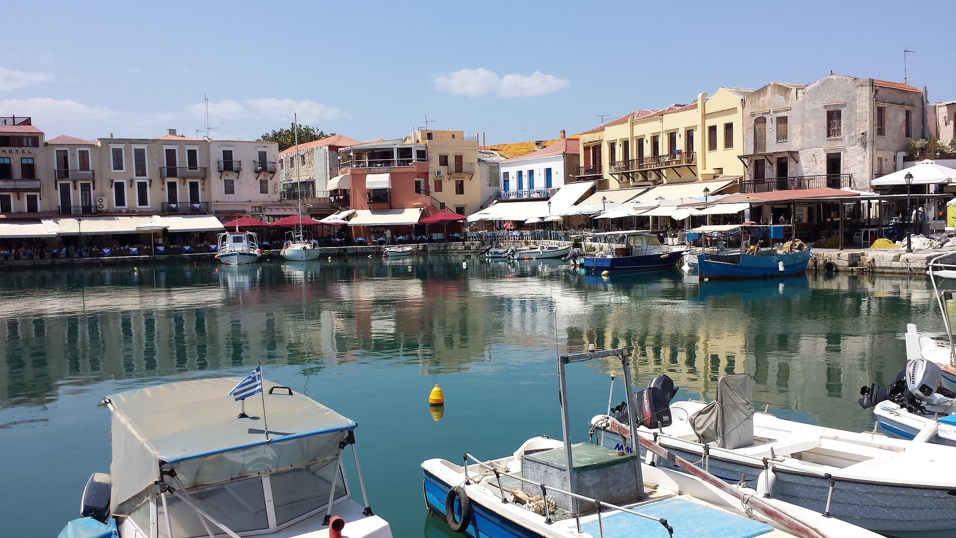 Fishing boats in the Venetian harbour at Rethymno